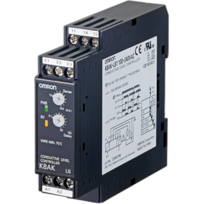 Реле контроля протечек OMRON 100-240 В и 20.4-26.4 В DIN-рейка K8AK-LS