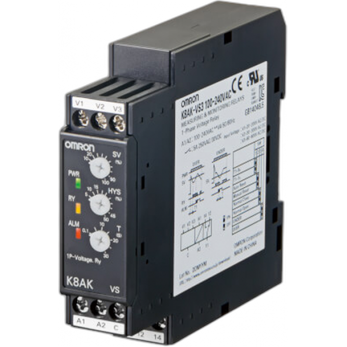 Реле измерительное OMRON DIN-рейка Высокая K8AK-VS